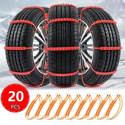 Lot de 10/20 chaînes pour pneus de voiture, attaches de câble antidérapantes pour pneus de neige, hiver, extérieur, chaîne antidérapante, accessoires d'urgence pour voiture