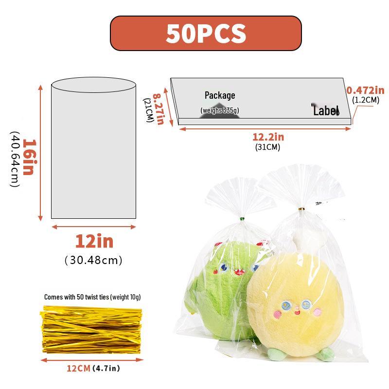 Clear Drawstring Packaging Bag for Cookies, Bread, Candy, and Baked Goods