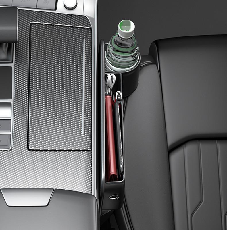 Car Right Seat Side Pocket Organizer Gap Crevice Filler Storage Box w/Cup Holder