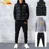Men's Autumn Winter Tracksuits Casual Jogger Set Warm Vest Sweatpants Hoodie 3 Pieces Suit Male Sweatsuit Sports Suits