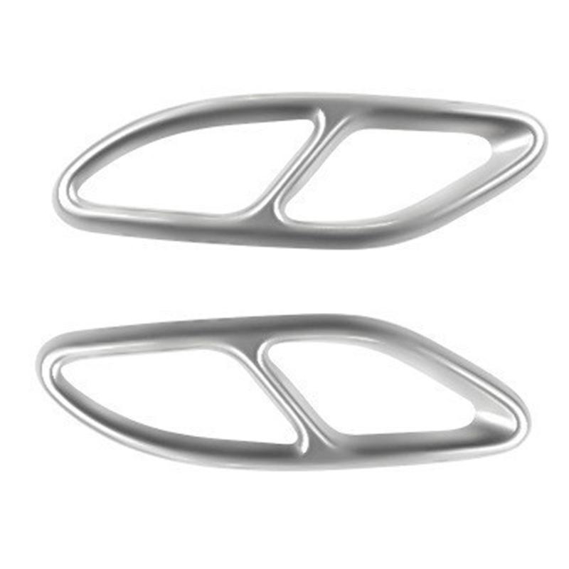 

2 шт. глушители выхлопной трубы автомобиля, замена крышки заднего цилиндра, выхлопная труба, декоративная накладка для W205 W213 1 серебряный