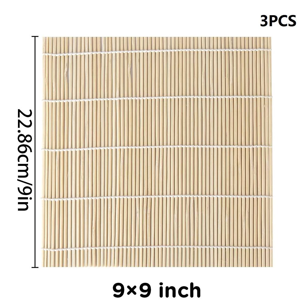 3pcs Bamboo Sushi Rolling Mat Set for DIY Sushi Making