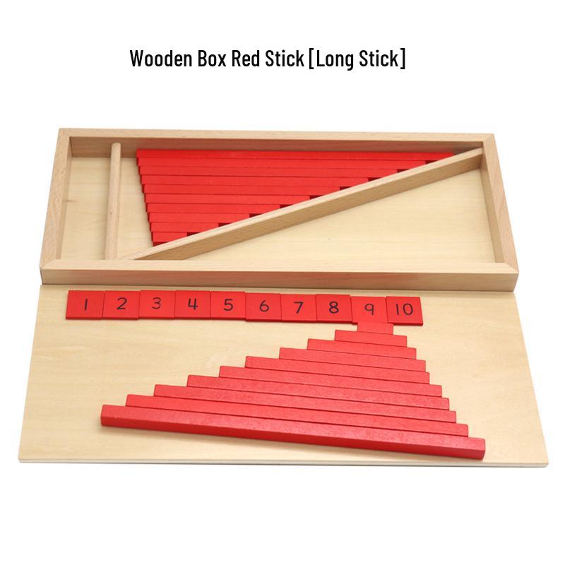 Montessori Math Teaching Aids: Small Wooden Red & Blue Number Rods for Number Concept Cognition and Education
