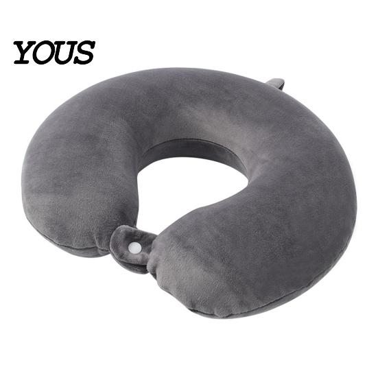 Memory Foam Cushion Travel Neck Pillow, U Shaped Headrest for Airplane Removable Velvet Pillow Cover Car, Soft Support Office Nap, Washable