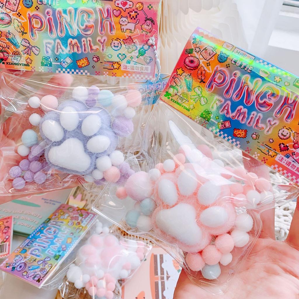 Weiche und klebrige Silikon-Katzenpfote Tier-Donut, Kneif-Spaß Plüsch, Langsam zurückfedernd, Stressabbauendes Spielzeug, Kinderspielzeug-Geschenk