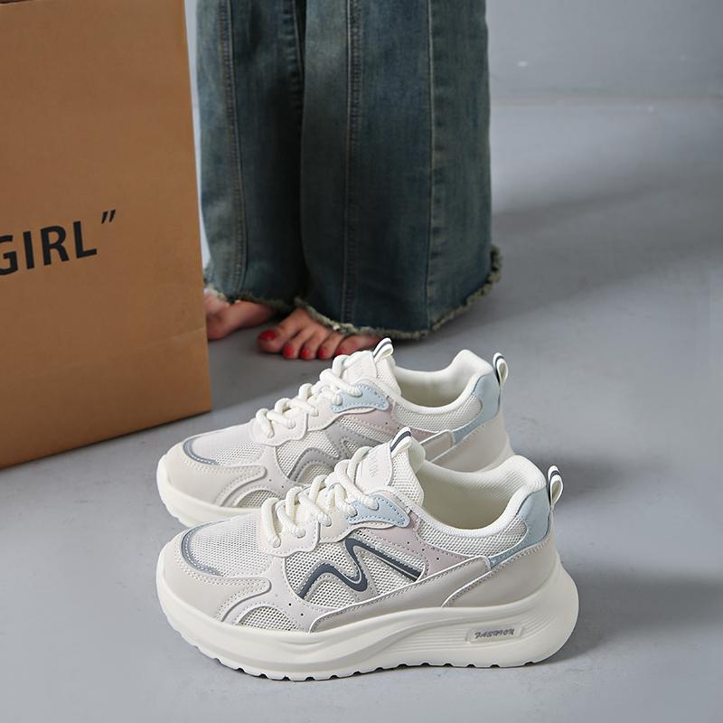 CRLAYDK Chunky Sneakers for Women Lightweight Mesh White Casual Running Trainer Shoes Ladies Walking Sports Tennis