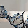 French floral embroidered underwear women's big breasts show small sexy transparent steel ring upper support anti-sagging bra cover