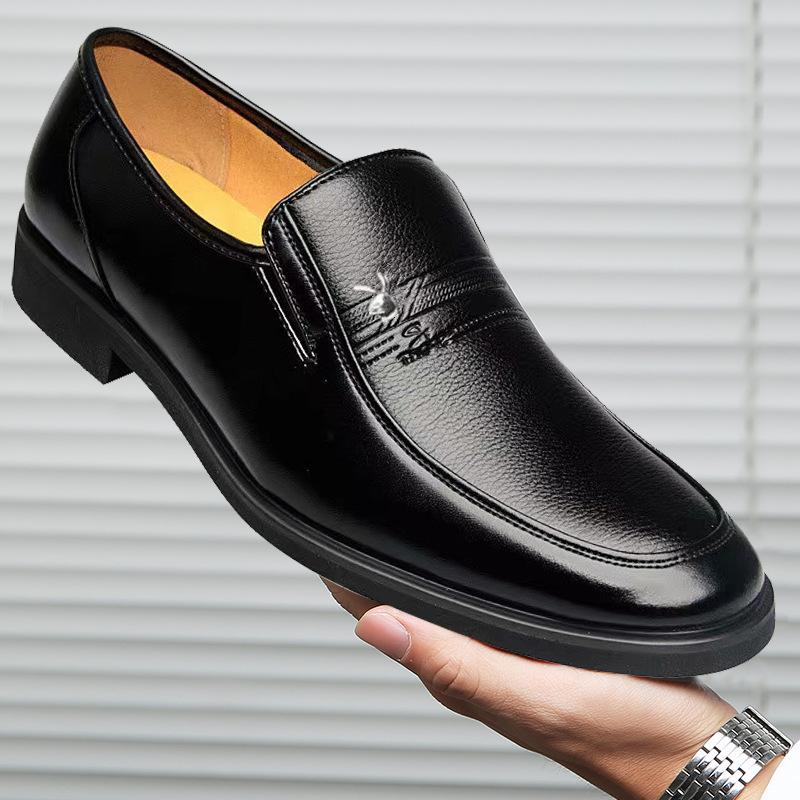 Klassieke leren herenschoenen - ademend, zachte zool, ideaal voor mannen van middelbare leeftijd en oudere mannen, perfect voor de lente en herfst.