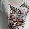 T-Shirts Damen Y2k Ästhetik Harajuku Vintage Patchwork Neckholder Bandage V-Ausschnitt Buchstabendruck Grunge Gothic Crop Tops