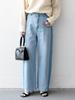 Ships Any Machine Washable Sideline Straight Wide Denim Pants, 723100084, Sky Blue, Size 38
