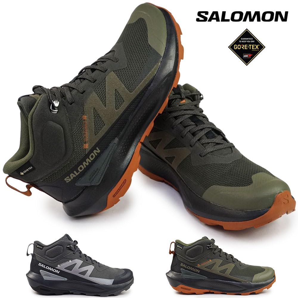 Salomon Elixir Active Mid GTX Waterproof Sneakers for Hiking and Size 475603 Men's Outdoors, Gore-Tex, 26.0cm (Peat/Black/CC),