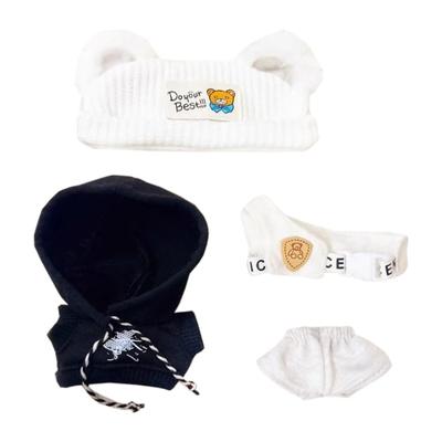 Niannyyhouse 10cm~15cm 20cm 40cm Plush Toy Clothes, Hat, Hoodie, Vest, Pants, Secret Agent Bear Suit, Cotton Doll, Dress-Up Accessories (10cm~15cm)