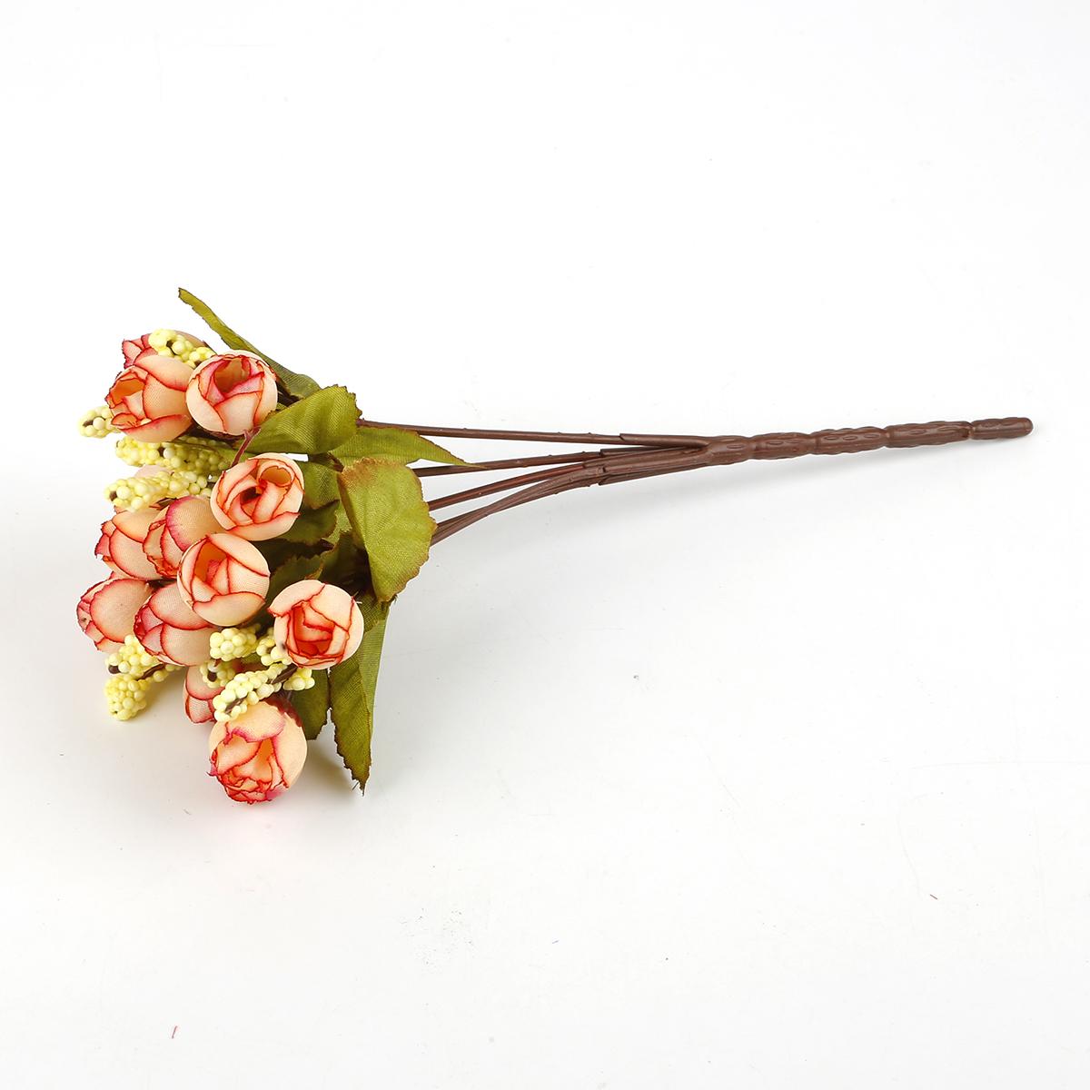 

15 головок искусственные цветы розы многоцветные поддельные свадебные цветы букет свадебное украшение для дома и вечеринки светло-розовый