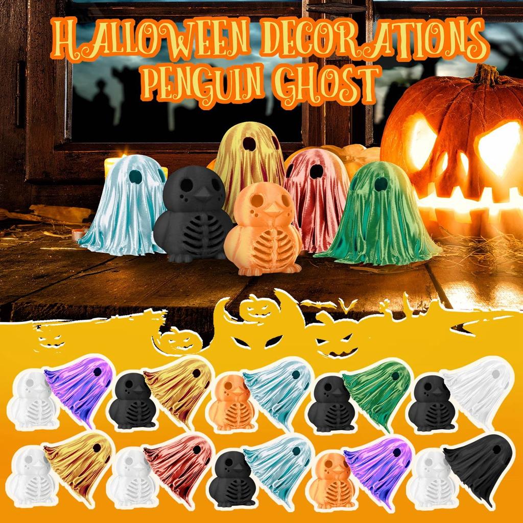 3D Printed RealisticCute Skeleton Penguin With Cloak Artistic Elegance For Meaningful Modern Home Decor