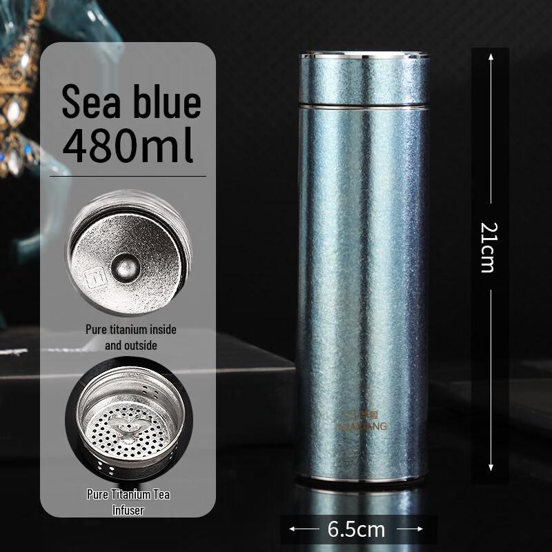 HOAOR Pure Titanium Insulated Portable Water Bottle