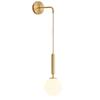 Nordic Gold/Black Wall Lamp Iron Glass Bedroom Headstock Living Room Study Simple Originality Milky White Glass Ball E27