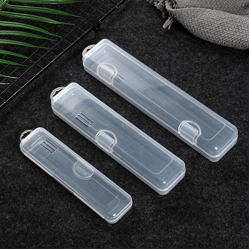 1Pc Portable Makeup Brush Organizer Eyebrow Pencil Tableware Chopsticks Transparent With Cover Storage Box Kitchen Accessories