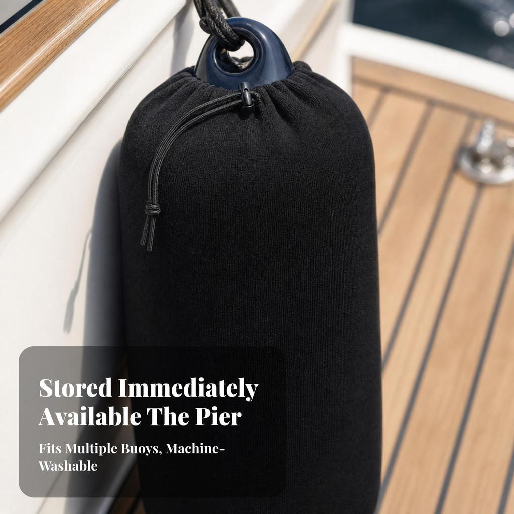 Acrylic Dock Guard Cover with Drawstring Closure Protecting Marine