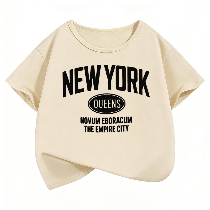 New York Fashion Letter Design Funny T Shirts Kids Children's T-shirt Boys Girls Summer Spring Casual Top Tee Shirt