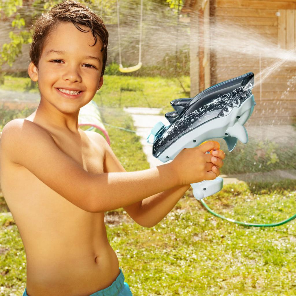 Shark Shaped Water Gun Toy for Kids Durable Plastic Construction Easy to Use Trigger Mechanism Suitable for Outdoor Water Play Activities