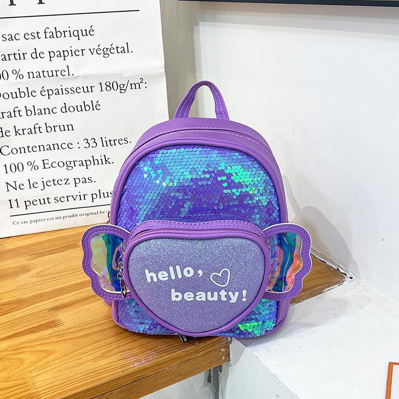 Love Book Children Wings Bag Kindergarten Cartoon Cute Glitter Leisure Small Bag