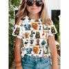 Summer Children's Short Sleeved T-shirt Fashionable Colorful Cartoon Animals 3d Printing Soft Comfortable Breathable Round Neck T-shirt