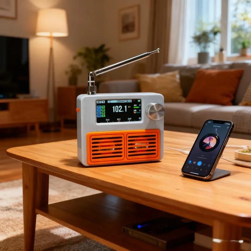Vollbandradio Si4732 1,9 Zoll IPS Farbdisplay Tragbar Vollfrequenz Stereo Netzwerkradio mit Internet & Flugfunkband