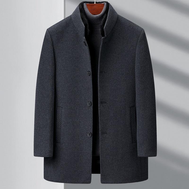 

Кашемировое пальто мужское средней длины воротник из норки пуховик съемный пуховик шерстяное двухстороннее пальто среднего возраста 195