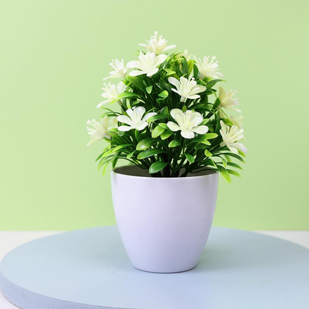 Compact Design Faux Flowers Indoor Décor Potted Plant