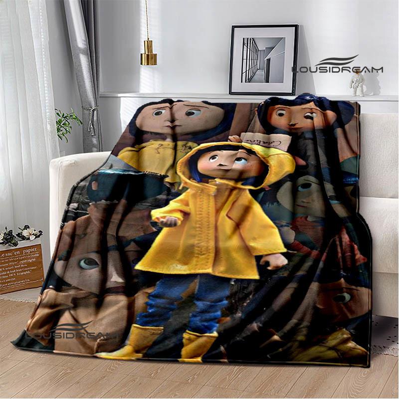3D-Decke mit C-Coraline-Cartoon-Aufdruck, Flanell, warme Decken, weiche und bequeme Decke, Bettbezüge, Geburtstagsgeschenk, Heimtextilien