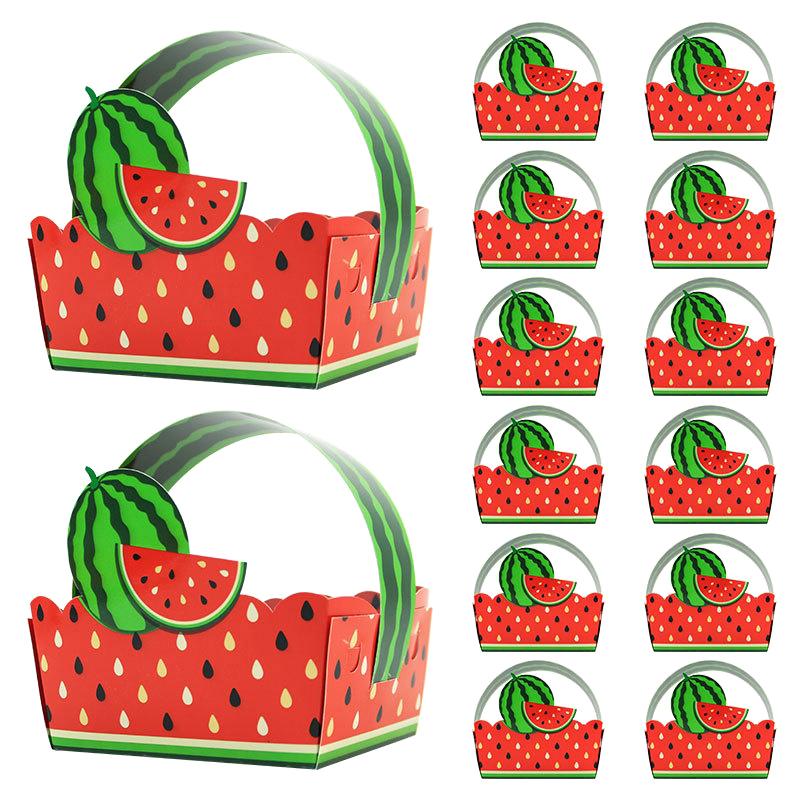 10Pcs Sweet Strawberry Candy Box Strawberry Gift Box Birthday Party Supplies Party Decor Fruit Favors Bag Cookie Cake Box