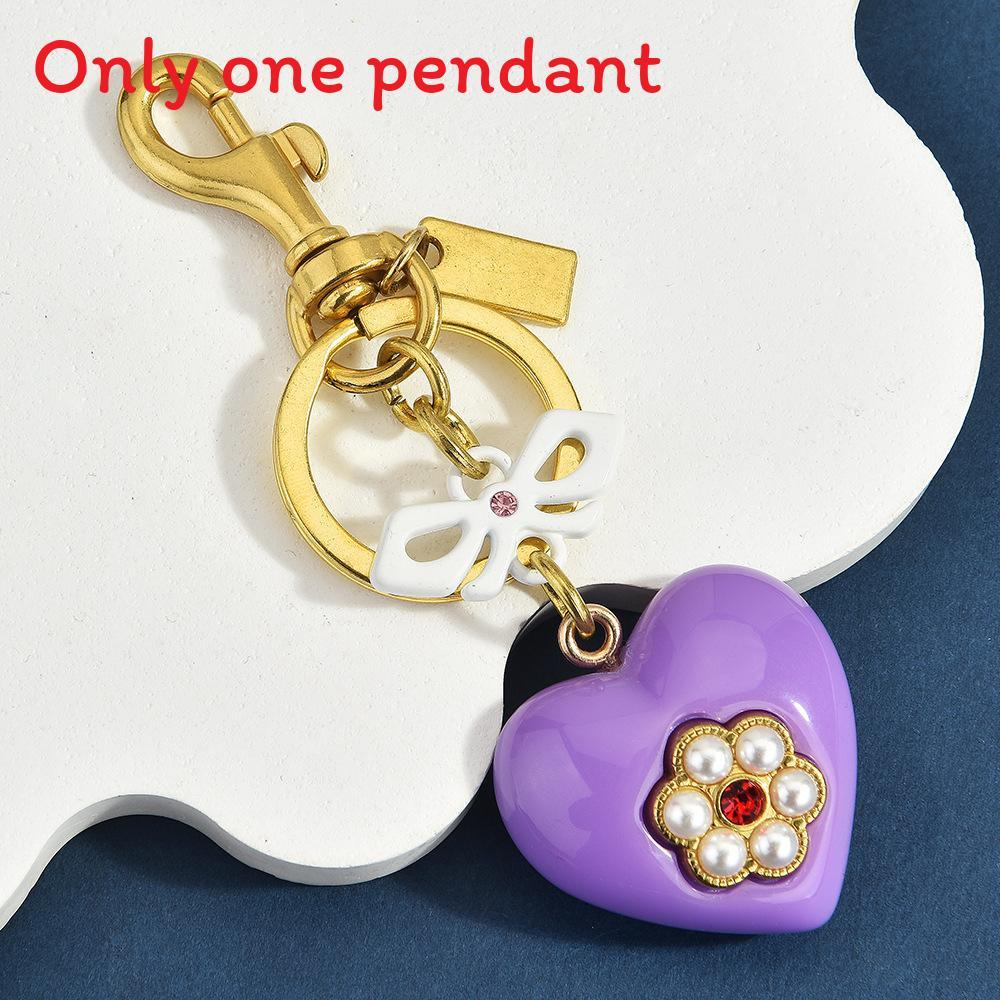 Heart Bow Keychain Metal Bag Charm For Womens Style Accessories