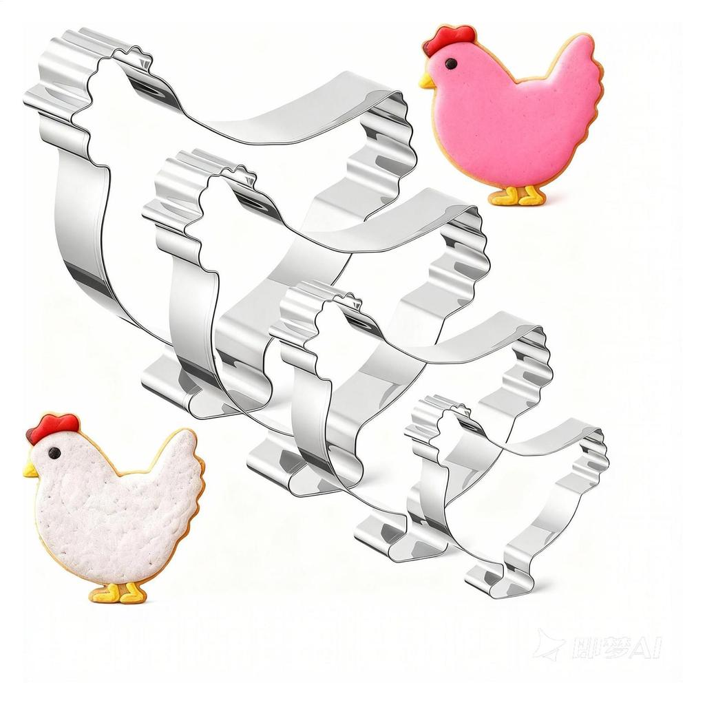 4 Stück Ausstecher Kükenform Edelstahlform DIY Kuchenstempel Kekseformen Sugarcraft Teigformen Küchen Backwerkzeug