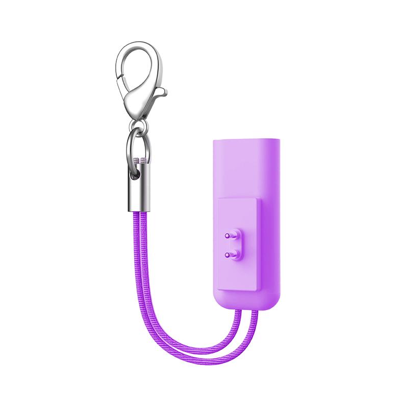 

Type C Mini Power Chargering Charger Connect Adapter Protable Convert Plug For Smart Band 10 9 8 With Keychain фіолетовий