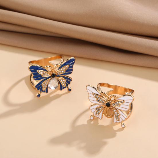 Lightweight Scarf Ring Jewelry Enamel Butterfly Ring, Sparkling Rhinestone Slide Durable for Women Retro Elegant Wrap Holder Neckerchiefs Scarves