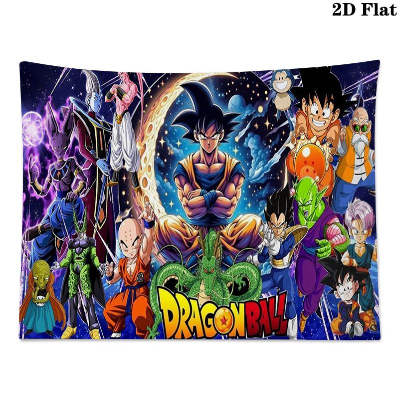 Anime Dragonball Wall Tapestry Aesthetic Wall Hanging Printed Fabric Blanket Decorative Tapestries for Bedroom Living Room Home Decor