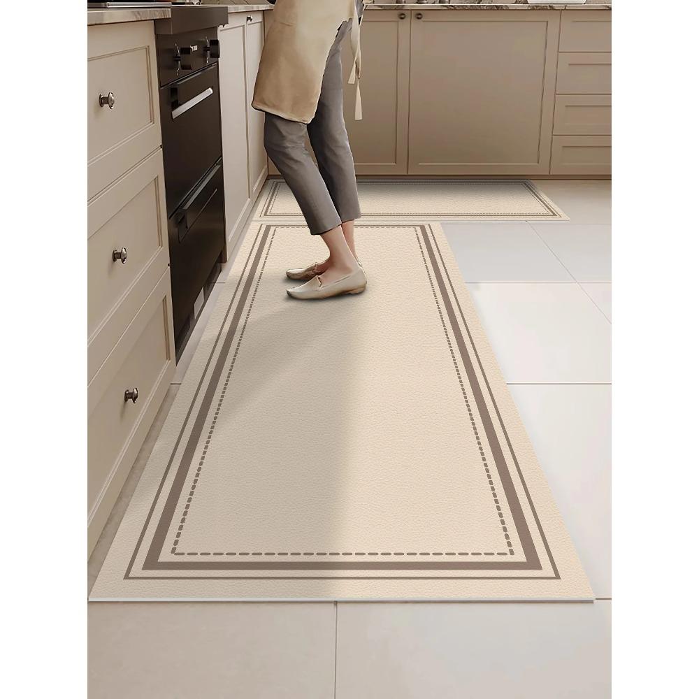 Kitchen Floor Mat Waterproof Oil-proof Wipeable PVC Leather Soft  Rug Household Long Non-slip Dirt-resistant Carpet Alfombra