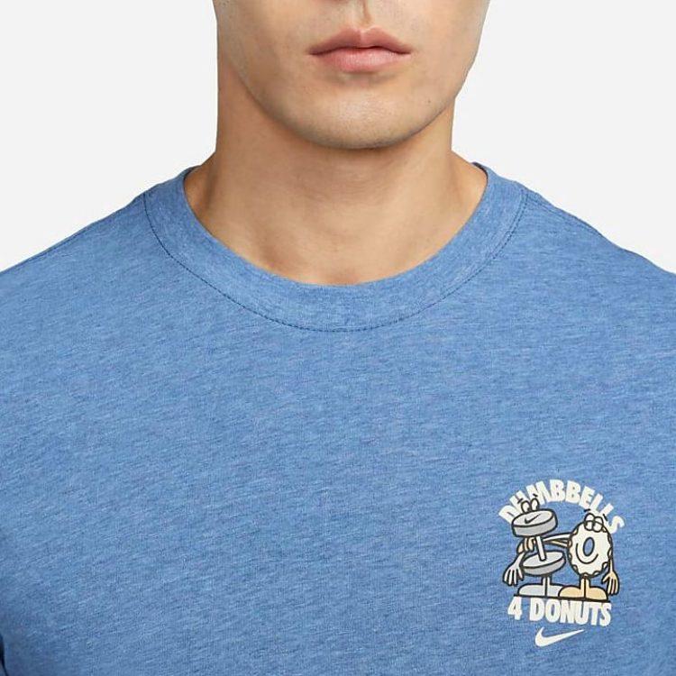 Nike T Shirts Men's Blue Crew Neck Moderate Straight Fit FD0138-456