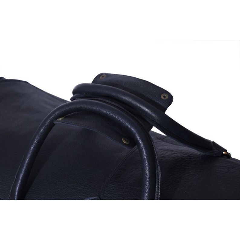 Black Leather Duffle Bag: Large Travel Carry-on