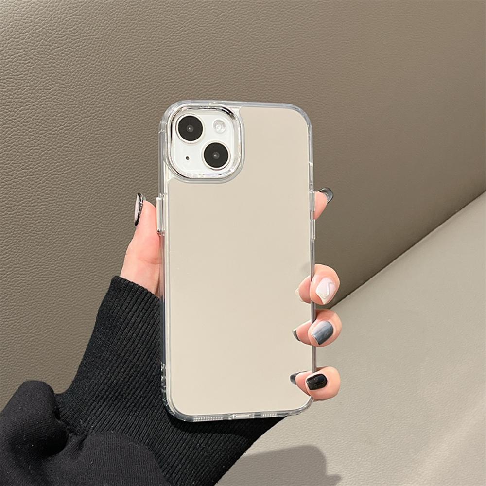 Luxury Plating Make Up Mirror Phone Case For iPhone 15 11 12 13 14 Pro Max Hard Acrylic Shockproof Cover