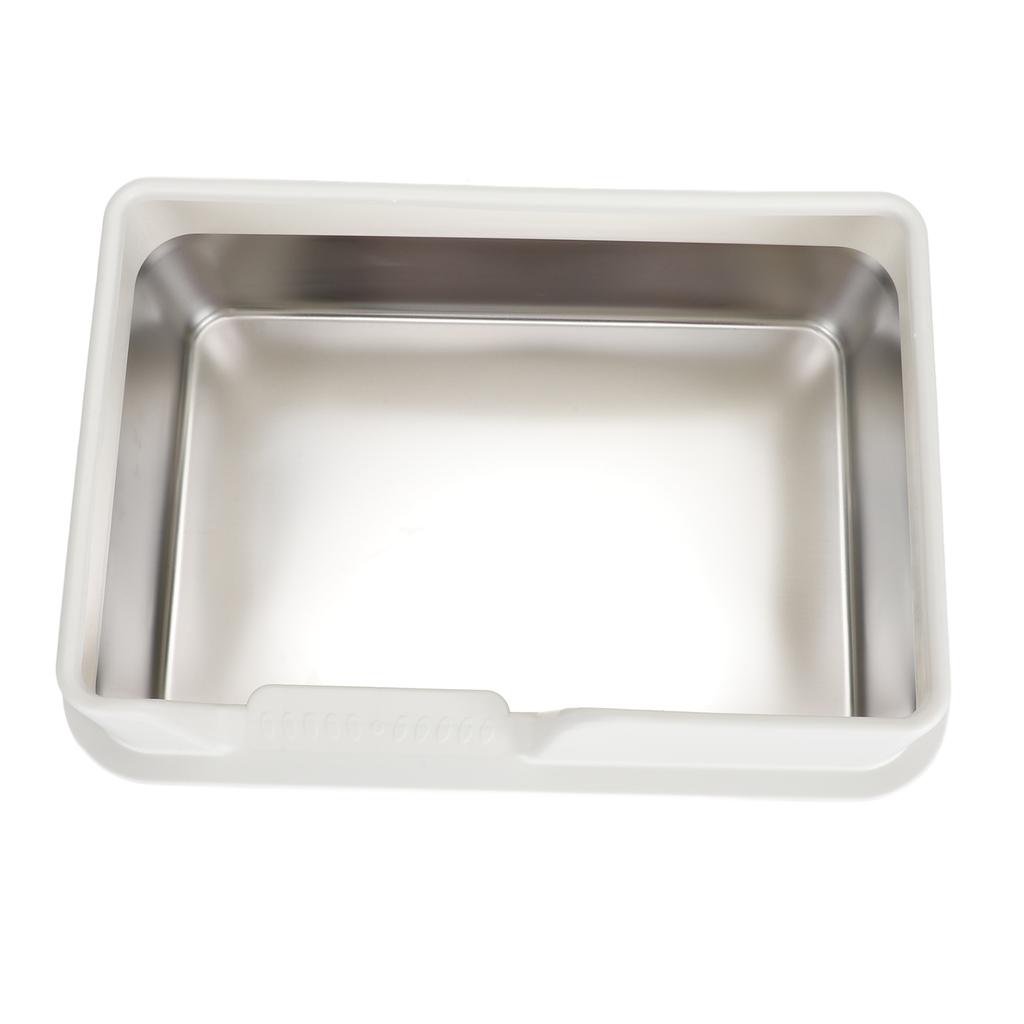 Kattlåda i rostfritt stål Höga kanter Stänksäker Lätt att rengöra Sluten kattlåda för