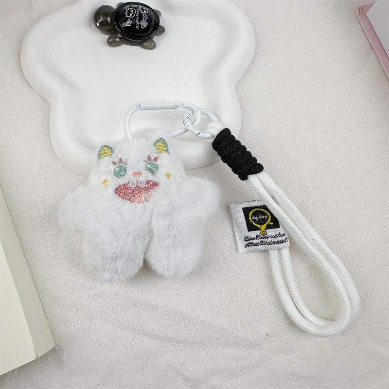 Xiaohongshu One-Eyed Monster Plush Keychain Toy - Cute Cartoon Carabiner Backpack Pendant