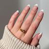 Hochwertige tragbare künstliche Nägel im Mandel-Nude-French-Stil – mittellange und lange Nagelspitzen