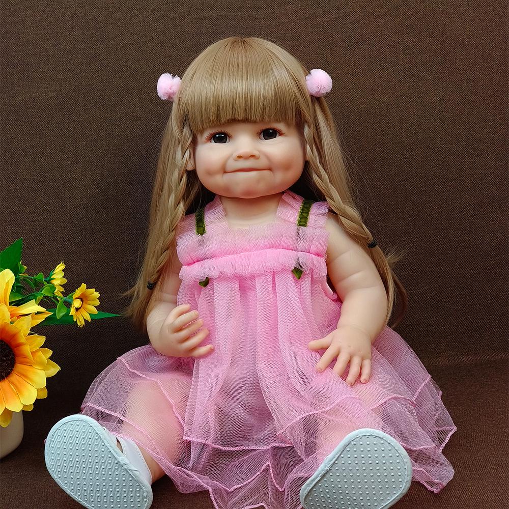 Realistic 55cm Full Enamel Baby Girl Doll Toy