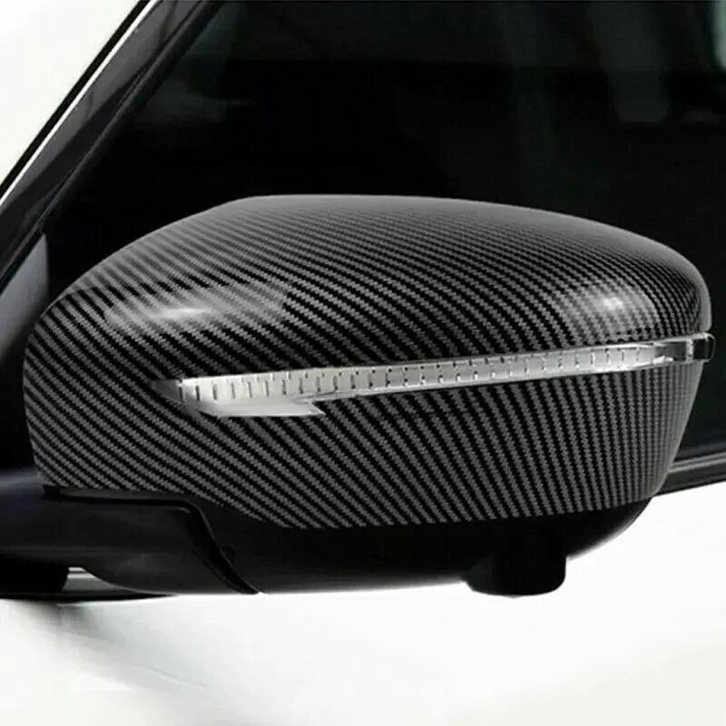 For Nissan Qashqai X-Trail Murano Rogue Pathfinder 2015- ABS Side Mirror Cover Wing Cap Exterior Door Trim Adhesive Sticker