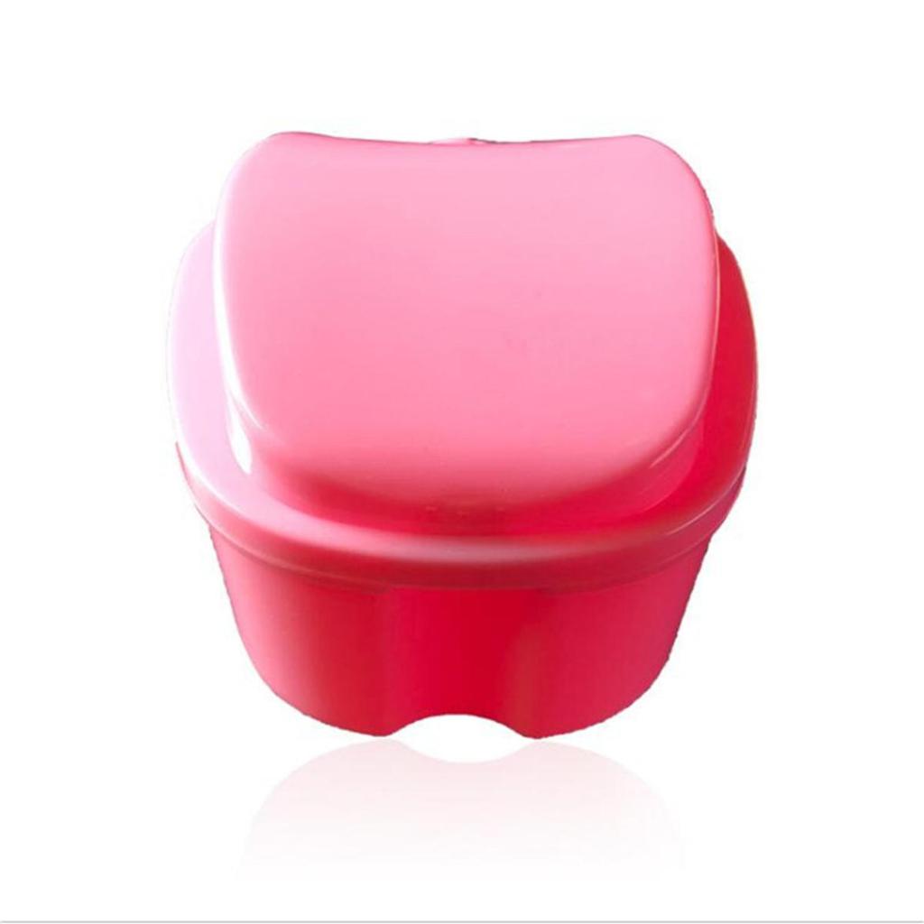 1Pc Denture Bath Box Organizer Dental False Teeth Storage Box with Hanging Net Container Cleaning Teeth Cases Artificial Tooth Boxes