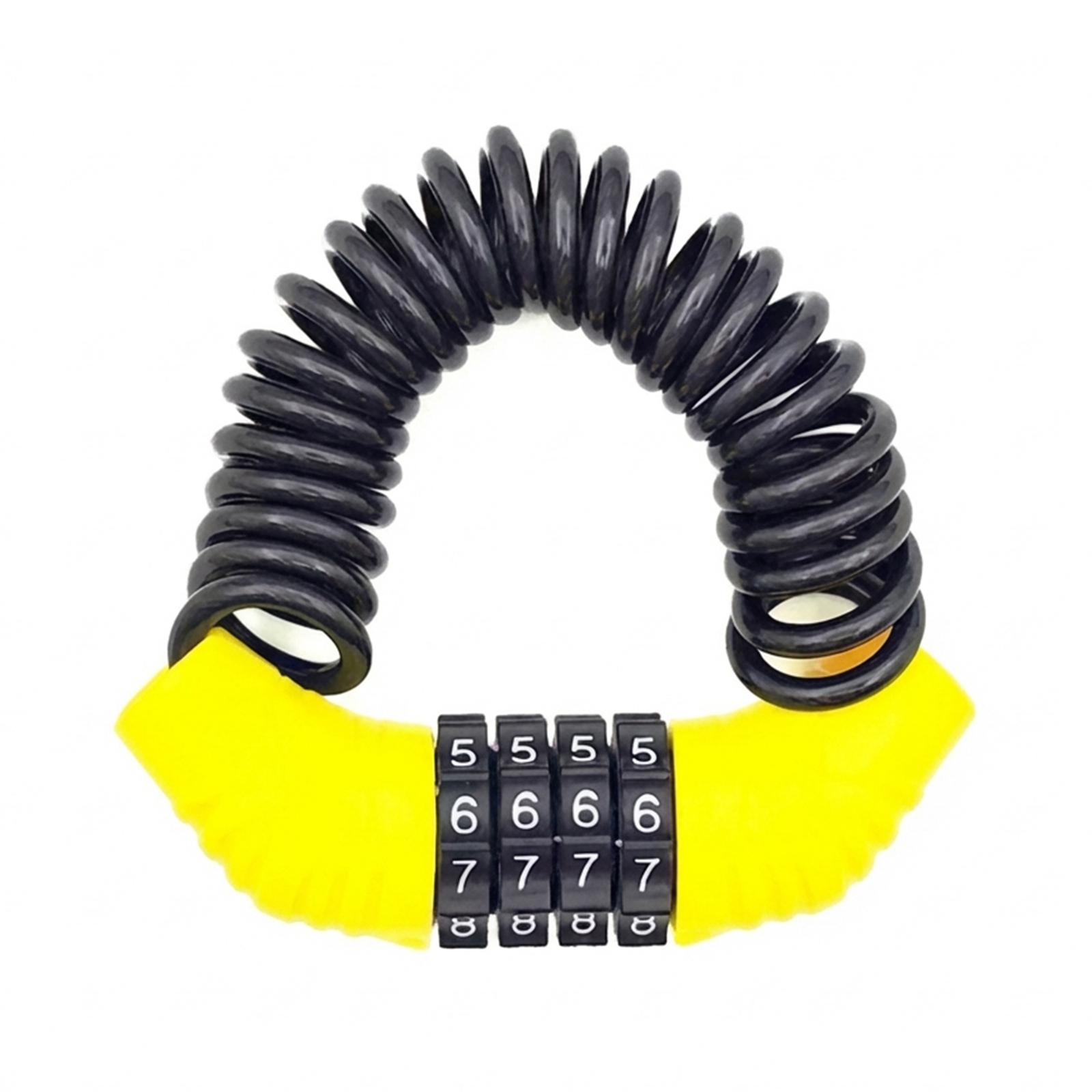 

Steel Cable Combination Lock for Mountain Bikes and Motorcycles with Anti-Theft Feature and Portable Design жовтий