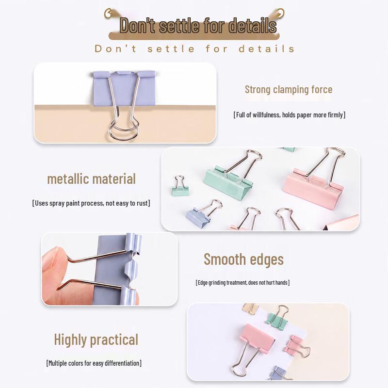 DL DINGLI Colored Metal Binder Clips