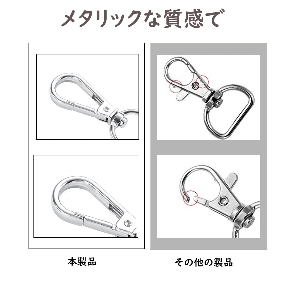 Japanese Product Metal Keychain Set 2 Pcs Stylish Stainless Steel Detachable Double Ring Flat Keyring Hook DIY Craft Supplies