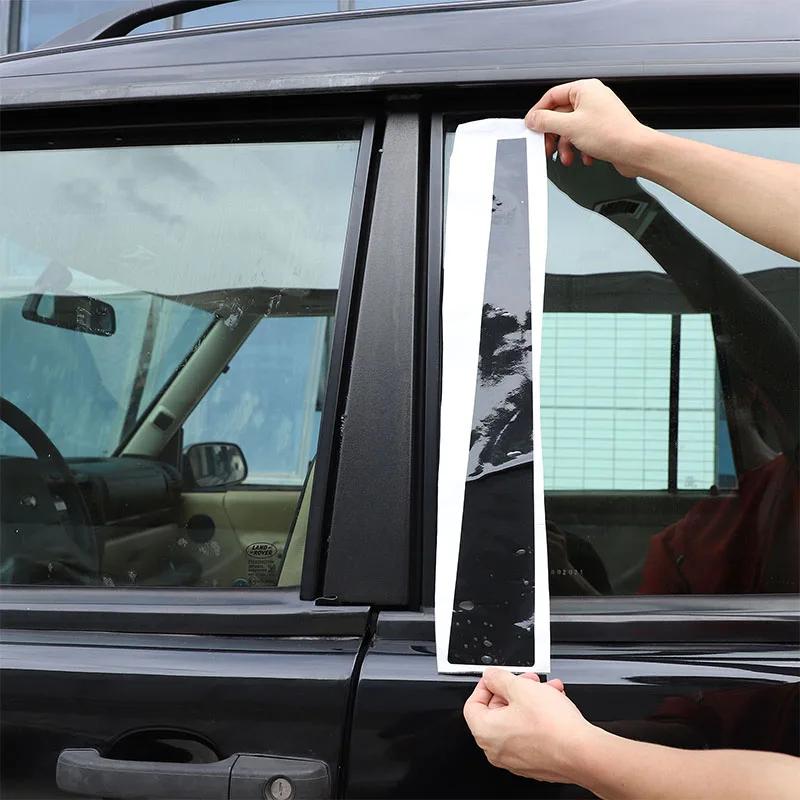 For Land Rover Discovery 2 1998-2003 PVC Black Car Window Center Pillar Trim Strips Decorative Sticker Car Accessories